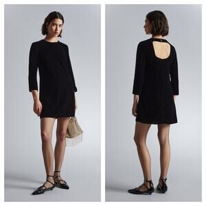 & Other Stories Paris Atelier Velvet Open Back Party Dress Black size 12